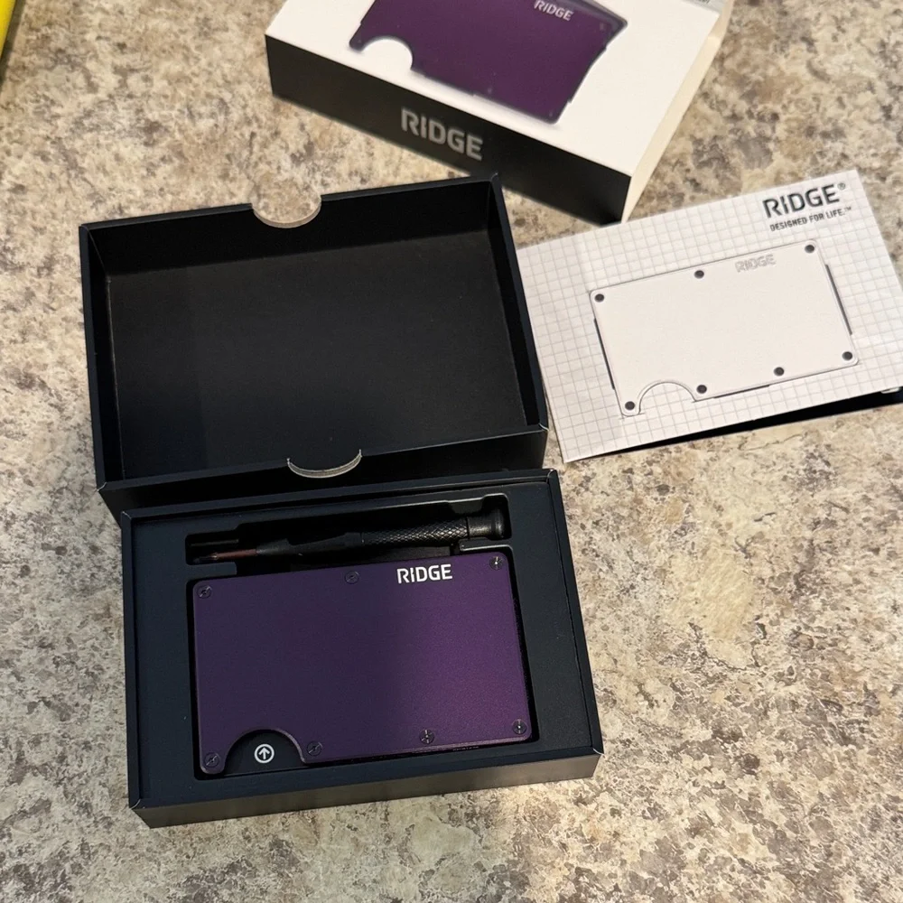 New Ridge Slim RFID Card Holder Wallet - Purple